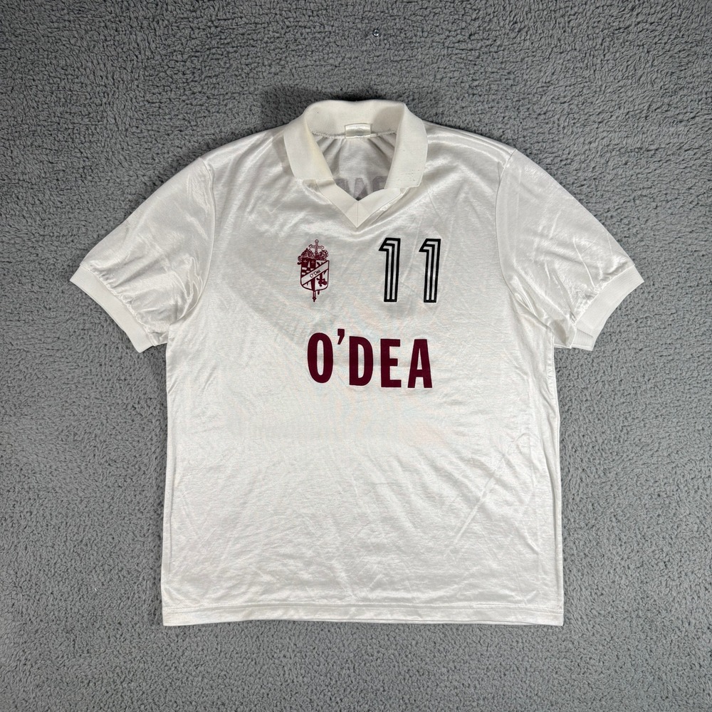 Vintage O'dea Highschool Soccer Jersey Size XL High 5 White Seattle Washington